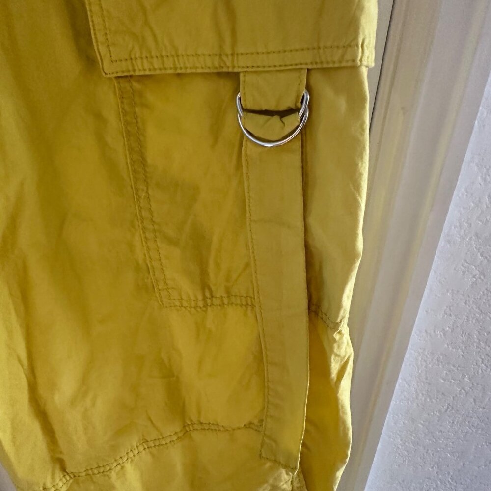 Wild Fable Yellow Cargo Pants L - Lightweight Cotton Material Elastic Waistband - Picture 10 of 11